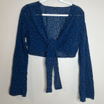 Wild Fable Women's Wrap Tie Top Sheer Ballet Festival Floral Whimsigoth Boho Velvet Burnout Photo 0