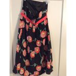 Anthropologie  Anna Sui Strapless 100% Silk Poppies Floral Empire Dress Size 2 Photo 2