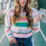 Rebecca Taylor  Luxe Angora Blend Striped Sweater Size XS Photo 0