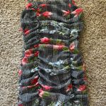 Camellia mini dress plaid & floral spaghetti strap Multiple Photo 0