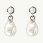 NWT A.B. Ellie Studio Bride Pearl Micro Drops Earrings Silver Photo 0