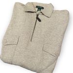 Ralph Lauren Lauren  Quarter Zip Sweater Top size M Heather Gray 1/4-zip Pullover Photo 1