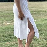 ZARA White Embroidered Lace Trim Dress with Side Vents Photo 12