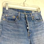 Levi's Jeans 26 White Oak Cone DEnim Medium Wash Raw Hem Button Pink Dyed Skinny Photo 1