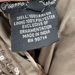 Pisarro Nights Draped Back Sequin Beaded Dress Mocha 20W Tan Photo 7