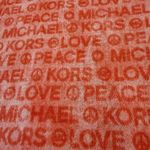 Michael Kors  Love Peace MK T-Shirt Button Shoulder Detail Grapefruit NWT Large Photo 6