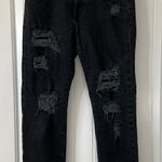 Current/Elliott  Boyfriend The Fling‎ Repair Distressed Black Jeans Size 25 Photo 0
