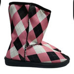 Loudmouth Dawgs  Women’s Aussie Style Boots Size 7 Pink Black Argyle New Photo 5