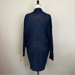 ZARA  Collection 100% Linen Navy Blue Open Front Cardigan, Sz Medium Photo 6