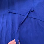 Vintage Dawn Joy II Blue Dress Sz 18 White Collar Gold Buttons 80s Secretary XL Photo 6