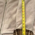 Vintage BASS heavy warm fleece zip up chore jacket barn coat size large tan hood Photo 11