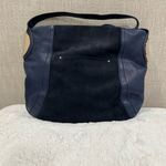B Makowsky Timeless Giamma00 Blue Suede Leather Hobo Shoulder Handbag Purse Photo 4
