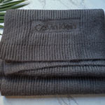 Calvin Klein Black Fuzzy Ribbed Knit Scarf – NWT Photo 0