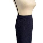 Marni Floral Lace Wool Skirt Womens Size 44 Navy Blue with Dark Gray Pencil Photo 3