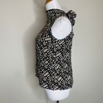 Jones New York Vintage Silk Taupe Black Tie Neck Blouse Sz 4 Photo 4