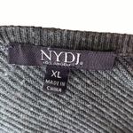NYDJ Dark Gray Double V Neck Pullover Tunic Long Sleeve Sweater Women's Size XL Photo 5