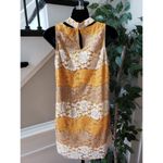 Entro  Shift Dress Womens Small Multi Floral Lace Overlay Halter Neck Sleeveless Photo 3