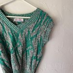 Vintage 80s Glamour Knit Sweater Vest Green Gray Abstract Made in USA M Size M Photo 1