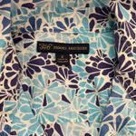 Brooks Brothers  346 Floral Button Down Shirt Womens Size 2 Blue White Cotton‎ Photo 4