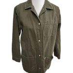 Topshop Lightweight Distressed Utility Shirt Jacket Army Green Size 4 Photo 9