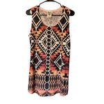 Vocal Women's Sleeveless Designed Tan & Black Top Photo 1