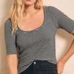 Faherty | Legend Striped Rib Tee in Wylder Stripe size XSmall Photo 0