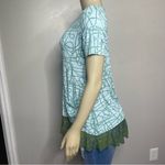 LOGO By Lori Goldstein “As Is” Knit Top Contrast Hem Size Small Pocket Summer Photo 5