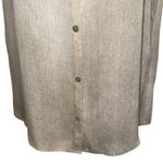 Eileen Fisher Hazy Printed Silk Crepe V-Neck Bone Button Front Top EUC Medium Photo 3