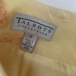 Talbots Collection Pleated Silk Linen Straight Yellow Floral Skirt 23” Size 10 Photo 3