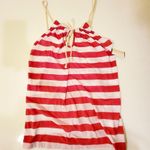 Derek Heart Pink Striped Nautical Front Tie Top L Photo 1