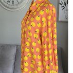 SheIn Womens Oranges Pattern Long Sleeve Button Down Shirt  Size S Orange-Yellow Photo 1