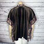 Do Everything In Love O/S One Size Brown - Floral Trim Velvet Kimono Cardigan Photo 3
