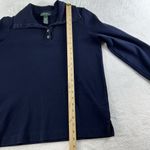 Lauren Ralph Lauren Medium M 1/4 Button Cotton Sweater Navy Blue LRL Women's Photo 10