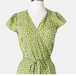 Reformation Zena Printed Side Tie Dress in Jessie Floral Green and White Photo 5