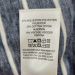 Lucky Brand Womens Top Size S Blue White Striped Classic V-Neck Short Sleeve Photo 4