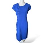TTYA X LTS Laced Ponte cobalt blue midi dress fitted business casual Size 12 Photo 1