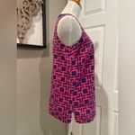 Charming Charlie Women Small pink blue geometric v-neck sleeveless tunic Top Photo 1
