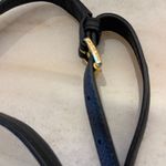 Michael Kors Black Leather Crossbody Bag MK Logo Gold Tone Adjustable Strap Photo 8