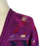 Tricots St. Raphael Vintage  Purple Multicolor Western Cardigan Sweater Cotton S Photo 4