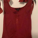 English Factory NEW Mixed Media Henley Tank in Maroon Photo 0