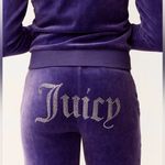 Juicy Couture x Ganni Purple Velour Straight Leg Sweatpants S Y2K Photo 11