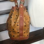 MCM Visetos Cognac Leather Monogram Bucket Tote Crossbody Shoulder Bag Near Mint Photo 3