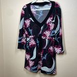 Suzie in the City Paisley Print V Neck empire waist Tunic 3/4 sleeves size XL Photo 2