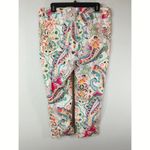 Chico's Multicolor Paisley Print Slim Leg Crop Pants Women Sz. 12 Artsy Bohemian Photo 6