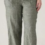 Athleta Voyager Green Linen Pants Pockets Women’s Size 14 Photo 0