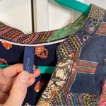 Anthropologie Pilcro Henley Patchwork Tiered Cotton Boho Mini Dress size xs Tan Photo 3