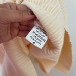 FORE‎ Ribbed Knit Strapless Midi Dress Slit Size Small Cream Twist Front Evening Photo 5