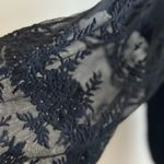 Forever 21 Black Off the Shoulder Crop Top 3/4 Lace Sleeves Size L Photo 5