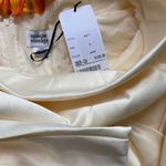 Unique Vintage 1950s Style Cream Satin Sleeved Lana Bridal Dress NWT | SMALL | Photo 10