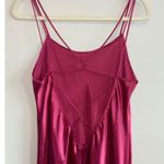 Vintage Satin Maxi Dress W/ Criss Cross Back Pink Size Large Photo 4